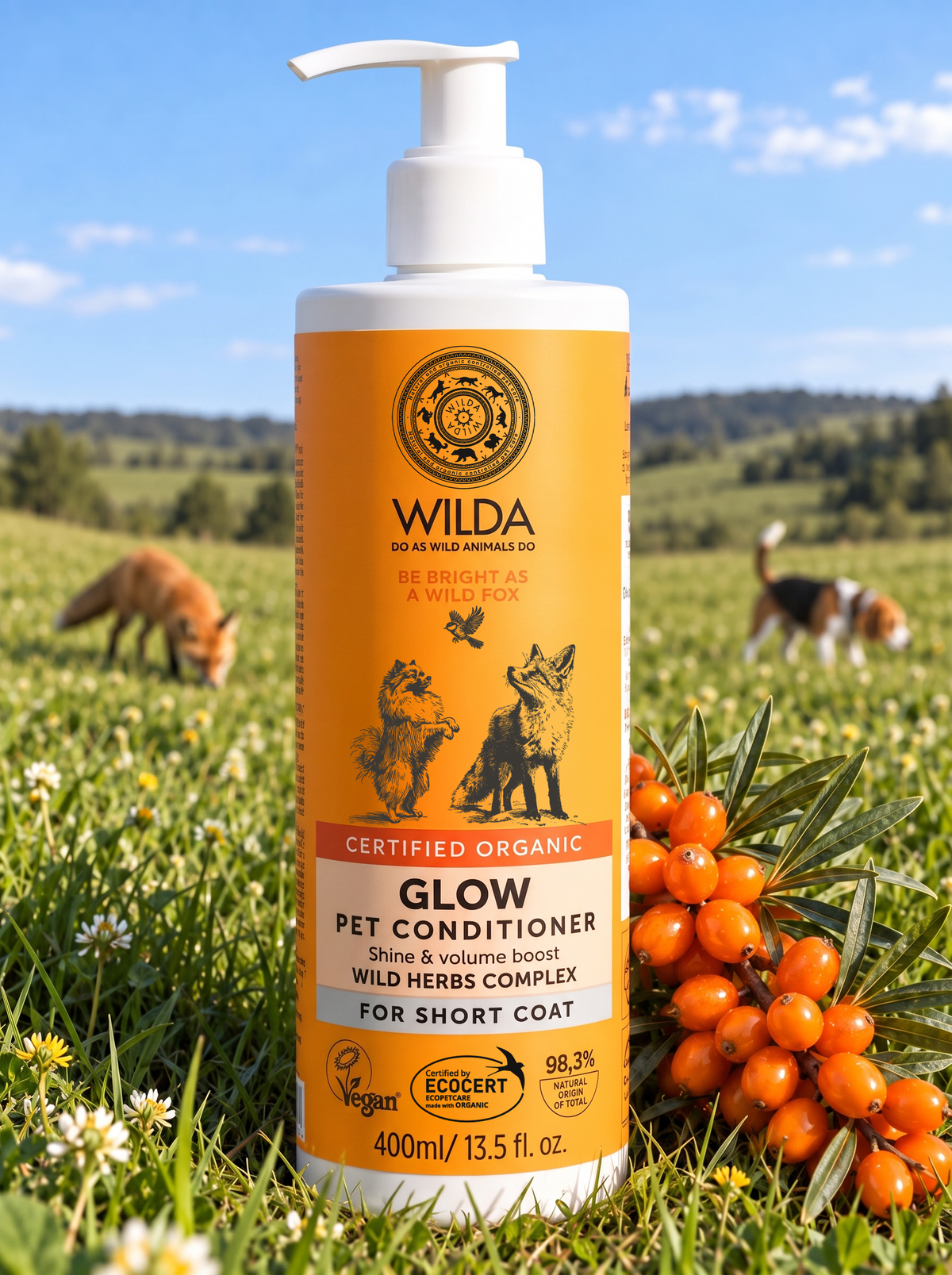 GLOW Pet Conditioner For Short Coat 400 ml