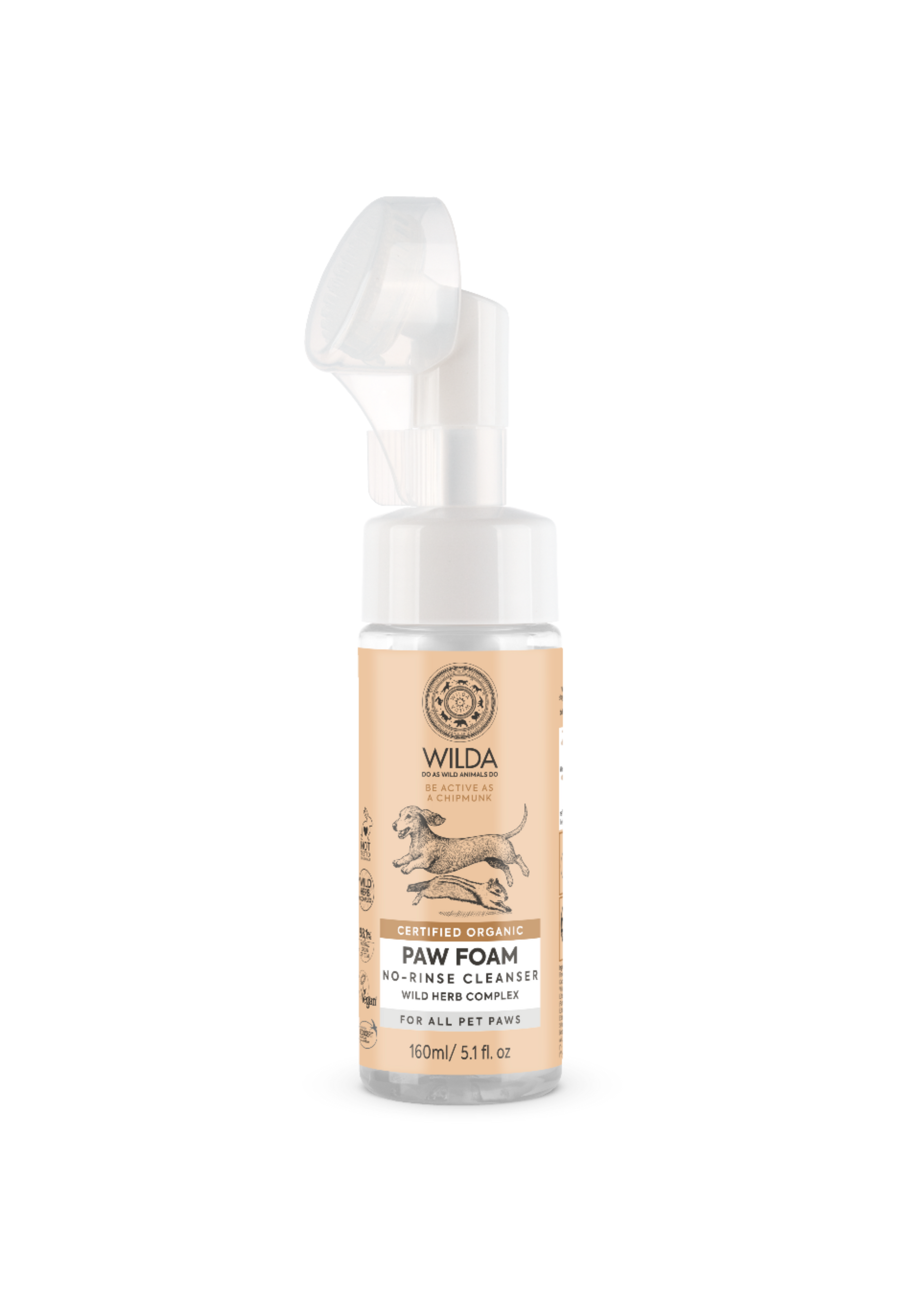 Wilda No-rinse Paw Foam bottle