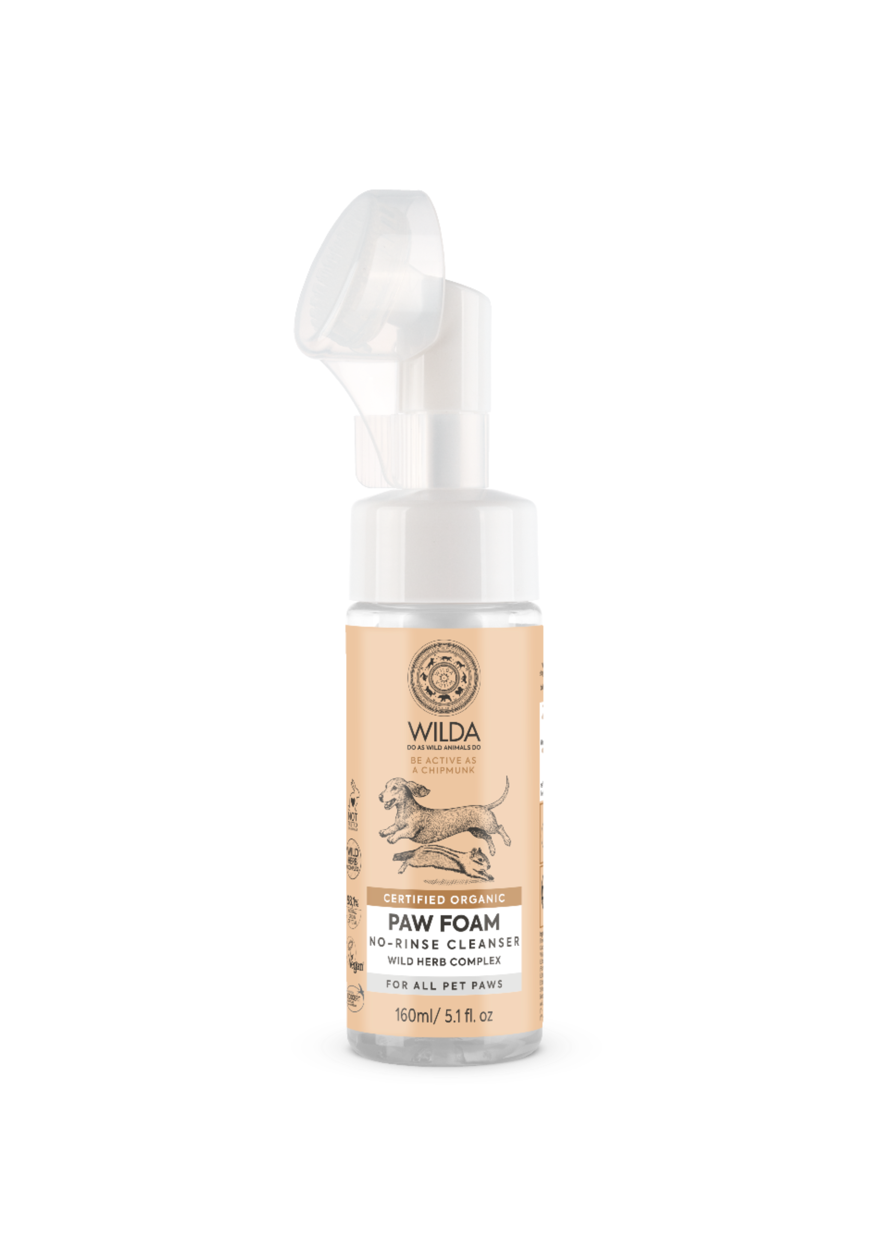 Wilda No-rinse Paw Foam bottle